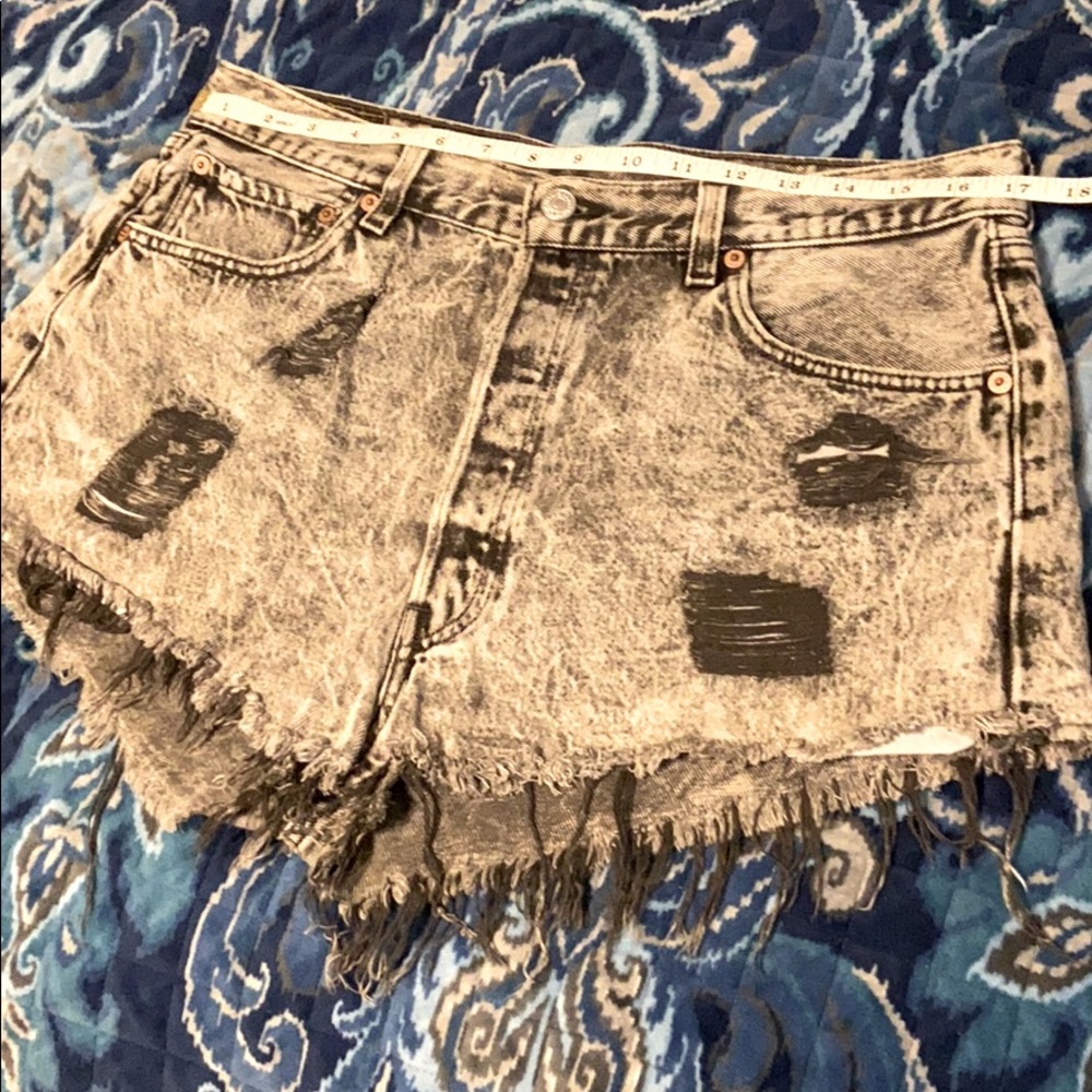 UO Distressed Black Denim Cut offs